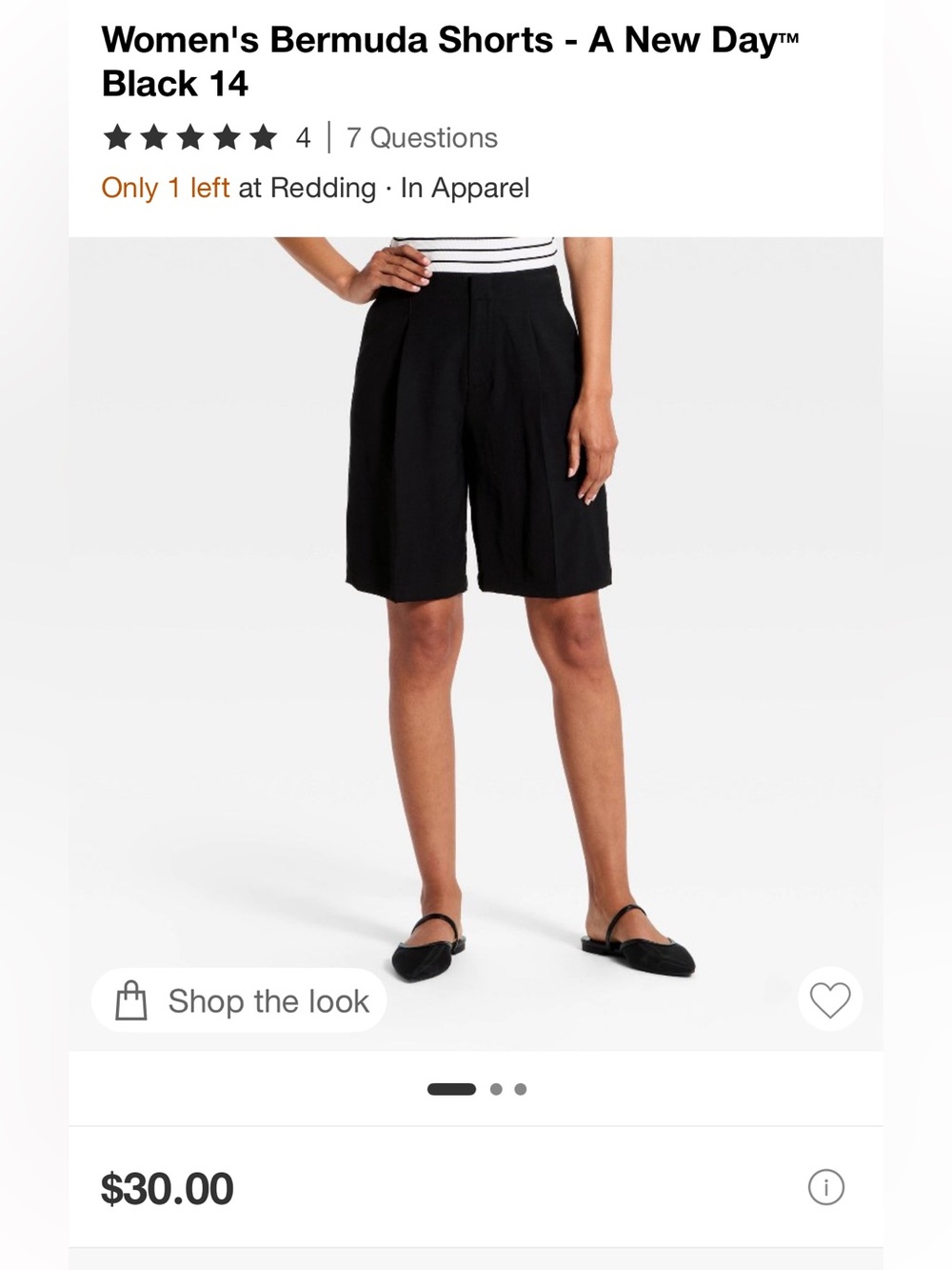 a new day Black Tailored Bermuda Shorts
